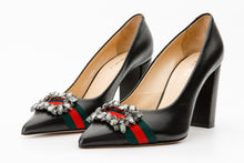 Load image into Gallery viewer, The Afega Black Leather Block Heel Pump Women Shoe