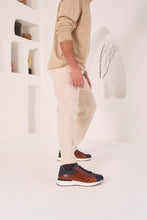 Load image into Gallery viewer, The Caesars Navy &amp; Tan Leather Men Sneaker