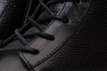 Load image into Gallery viewer, The Yildiz Black Leather Lace-Up Ankle Women  Boot With a Side Zipper