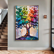 Load image into Gallery viewer, Rainbow Tree Abstract Wall Art