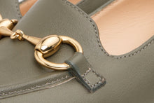 Load image into Gallery viewer, The Delhi Green Leather Block Heel Pump Women Shoe