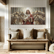 Load image into Gallery viewer, Jesus Protects The Lamb From Wolves Faith Wall Art II