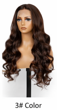 Load image into Gallery viewer, Black 24' Bomb Funmi Curly 6 Inch Deep Part Hairline Thick Layered Bouncy Glueless Pre-Cut Lace Wig