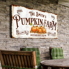 Load image into Gallery viewer, Personalized Pumpkin Farm Sign
