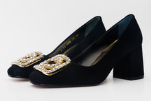 Load image into Gallery viewer, The California Black Suede Leather Block Heel Pump Women Shoe