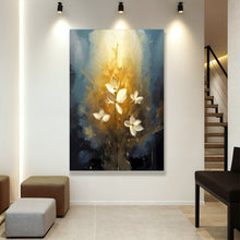Load image into Gallery viewer, Golden Glow Elegant Flower Wall Art