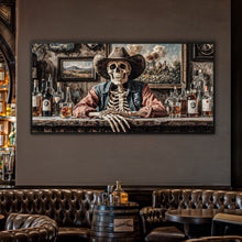 Load image into Gallery viewer, Skeleton Cowboy Barman At Western Saloon Wall Art