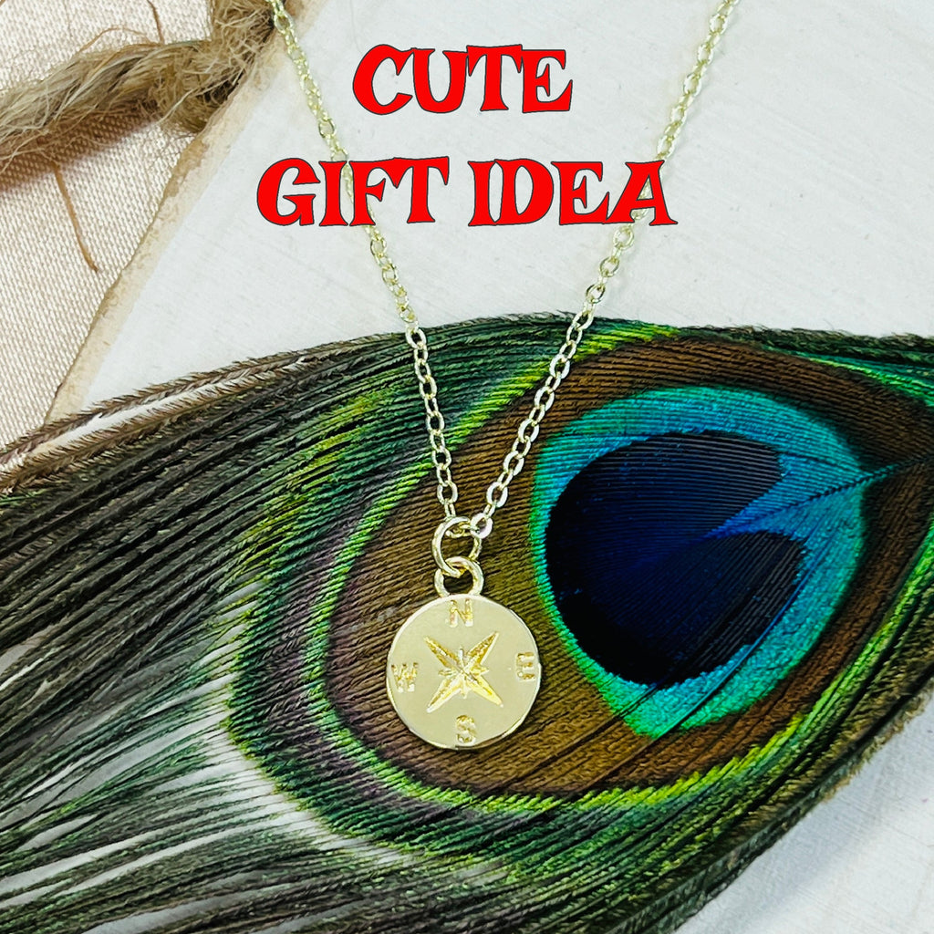 Dainty Gold Compass Necklace Symbolic Direction Jewelry