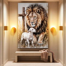 Load image into Gallery viewer, Lion And Sheep Faith Wall Art II
