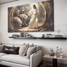Load image into Gallery viewer, Jesus Protects The Lamb From Wolves Faith Wall Art III