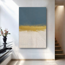 Load image into Gallery viewer, Minimalist Blue and Gold Wall Art