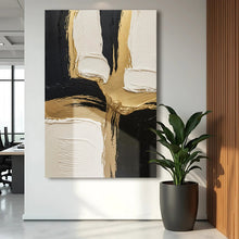 Load image into Gallery viewer, Black White and Gold Wall Art