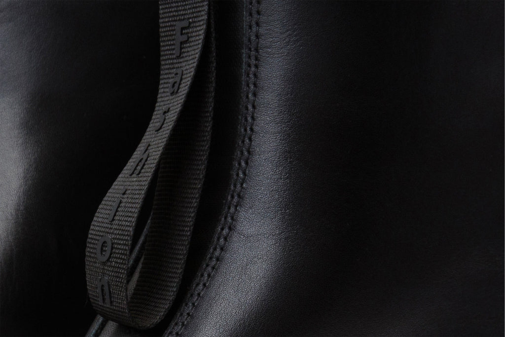 The Tackle Black Leather Block Heel Women Boot