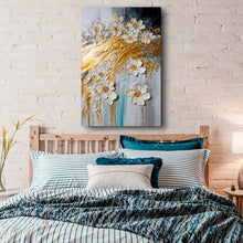 Load image into Gallery viewer, Abstract Gold Floral Wall Art