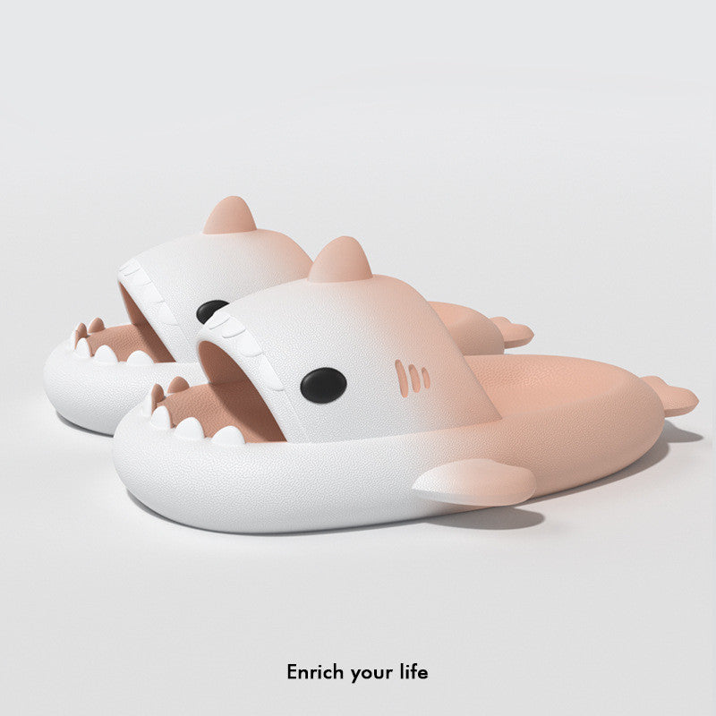 Men's Gradient Shark Slippers | EVA Non-Slip Cartoon Home Bathroom Slides