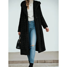 Load image into Gallery viewer, Fashion Long Solid Color Long Sleeve Hooded Wool Women's Coat