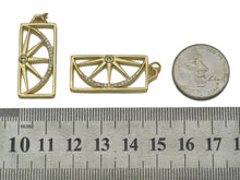 Load image into Gallery viewer, Gold CZ Half Lemon Slice On Rectangle Charm, Sku#LK692