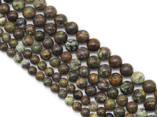 Load image into Gallery viewer, Natural Green Brown Brazil Opal Round Smooth Beads, Sku#U1322
