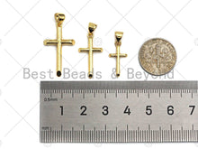 Load image into Gallery viewer, 18k Gold Plated Cross Shape Charms, Gold Cross Charms, Cross Pendant, Gold Pendant, Cross Necklace Charms, 9x17/12x22/15x26mm, Sku#LK148