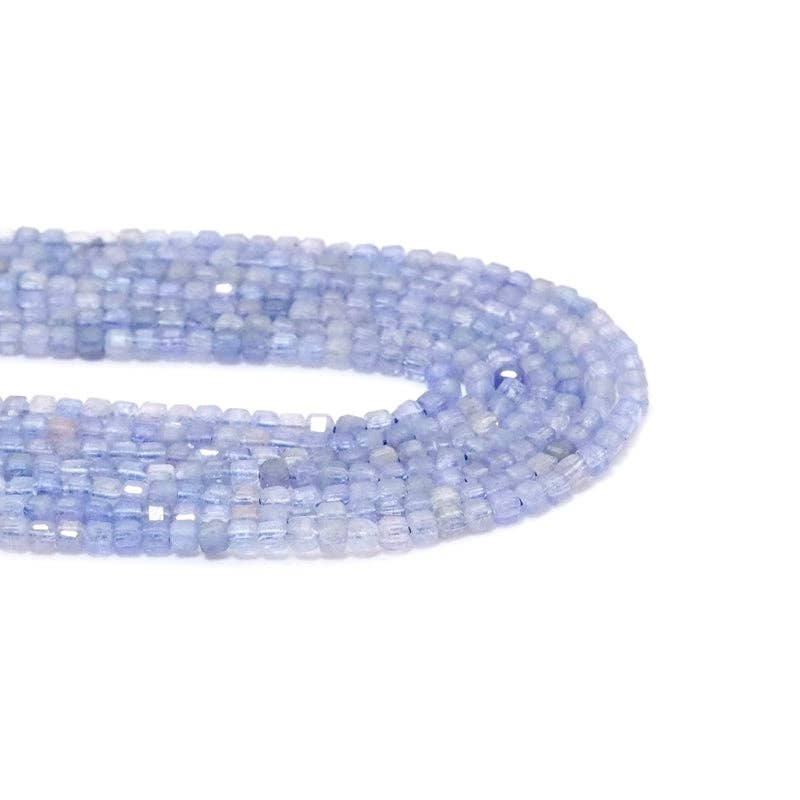 Genuine Tanzanite Faceted Cube Beads, 2.5mm, Sku#U1534