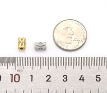 Load image into Gallery viewer, CZ Pave Gold Silver CZ Tube Spacer Beads, Sku#B343