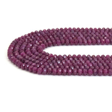Load image into Gallery viewer, 4x6mm Genuine Ruby Rondelle Faceted Beads, Sku#U1884