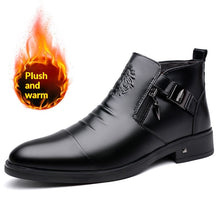 Load image into Gallery viewer, Men's Retro Wide-Fit Ankle Boots | Double-Layer Cowhide Leather Side Chain Boots