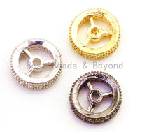 Load image into Gallery viewer, CZ Micro Pave Round Wheel Spacer Beads, sku#G79