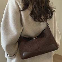 Load image into Gallery viewer, Women's Suede Bucket Crossbody Bag – Lock-Clasp Shoulder Bag with Double Straps