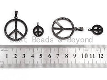 Load image into Gallery viewer, CZ Pave On  Micro Pave Peace Sign Round Pendant,SKU#F363