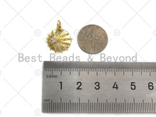 Load image into Gallery viewer, Clear CZ Micro Pave Shining Star Coin Pendant,Cubic Zirconia Star Charm,Gold/Silver Tone,15x17mm,sku#L348