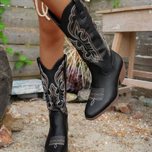 Load image into Gallery viewer, Women's Chunky Heel Boots – Hollow-Out High-Top Boots in Multiple Colors