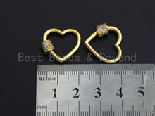 Load image into Gallery viewer, Clear CZ Micro pave Heart Shape Clasp, CZ Pave Heart Clasp,