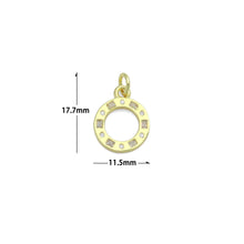 Load image into Gallery viewer, Clear CZ Gold Round Circle Charm Pendant,Sku#LD731