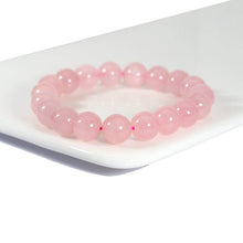 Load image into Gallery viewer, Genuine Madagascar Rose Quartz Stretchy Bracelet, Sku#EF275