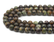 Load image into Gallery viewer, Natural Green Brown Brazil Opal Round Smooth Beads, Sku#U1322