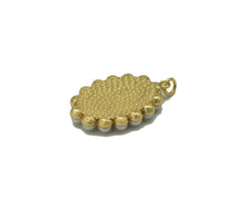 Load image into Gallery viewer, Gold Enamel Pearl Rose On Oval Charm, Sku#L685