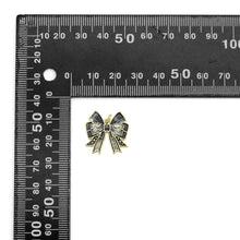Load image into Gallery viewer, Black white Enamel Gold bow Charm Pendant,Sku#LK1215