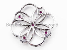 Load image into Gallery viewer, 35mm CZ Micro Pave Focal Flower Pendant, Flower Focal beads, Focal Connector Beads, Fashion Jewelery Findings, SKU#L241