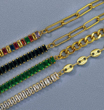 Load image into Gallery viewer, Mixed Baguette CZ Chain Bracelet, sku#LD295