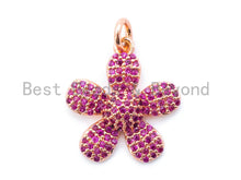 Load image into Gallery viewer, 16mm CZ Fuchsia Pink Daisy Flower Pendant, sku#L85