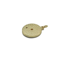 Load image into Gallery viewer, CZ Gold White/Black Enamel one line Round Coin Charm, Sku#LX150