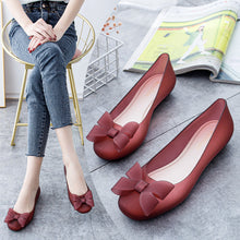 Load image into Gallery viewer, Women's Slip-On Flats with Bow Detail - Comfortable Round Toe Casual Shoes