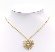 Load image into Gallery viewer, CZ Radical Heart with Sunburst Charm, Sku#L672