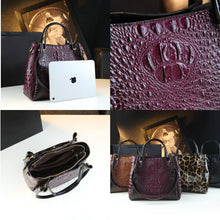 Load image into Gallery viewer, Crocodile-Print Women's Shoulder Bag - Textured PU Leather Handbag with Metal Accents