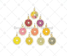 Load image into Gallery viewer, Enamel Colorful Lemon Slice Shape Pendant, sku#F1444