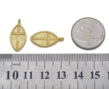 Load image into Gallery viewer, Gold Cross Leaf Charm, Sku#LK703