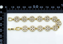 Load image into Gallery viewer, CZ Gold Silver Flower Bezel Setting Bracelet, Sku#B217