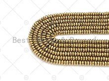 Load image into Gallery viewer, Darker Gold Hematite Rondelle Faceted Spacer Beads, sku#S129