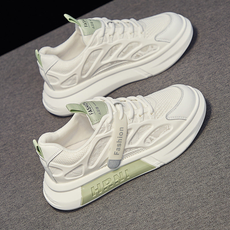 Women's Breathable Mesh Athletic Sneakers – Hollow-Out Lace-Up Sport Shoes